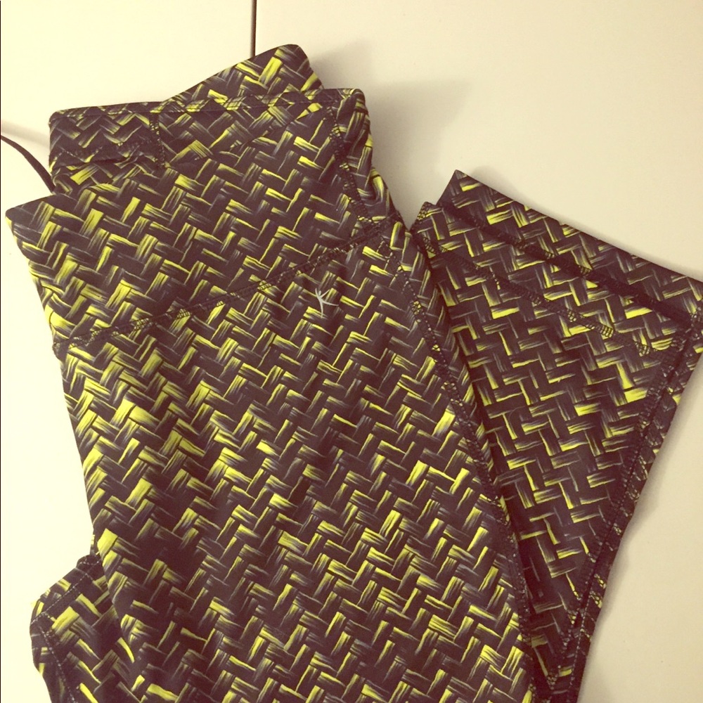 Capri leggings - Neon Yellow & Charcoal Grey